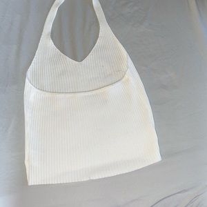 White Open Back Crop-Top